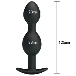 Pretty Love Double Heavy Balls Silicone Butt Plug 12.5 x 3.3 cm